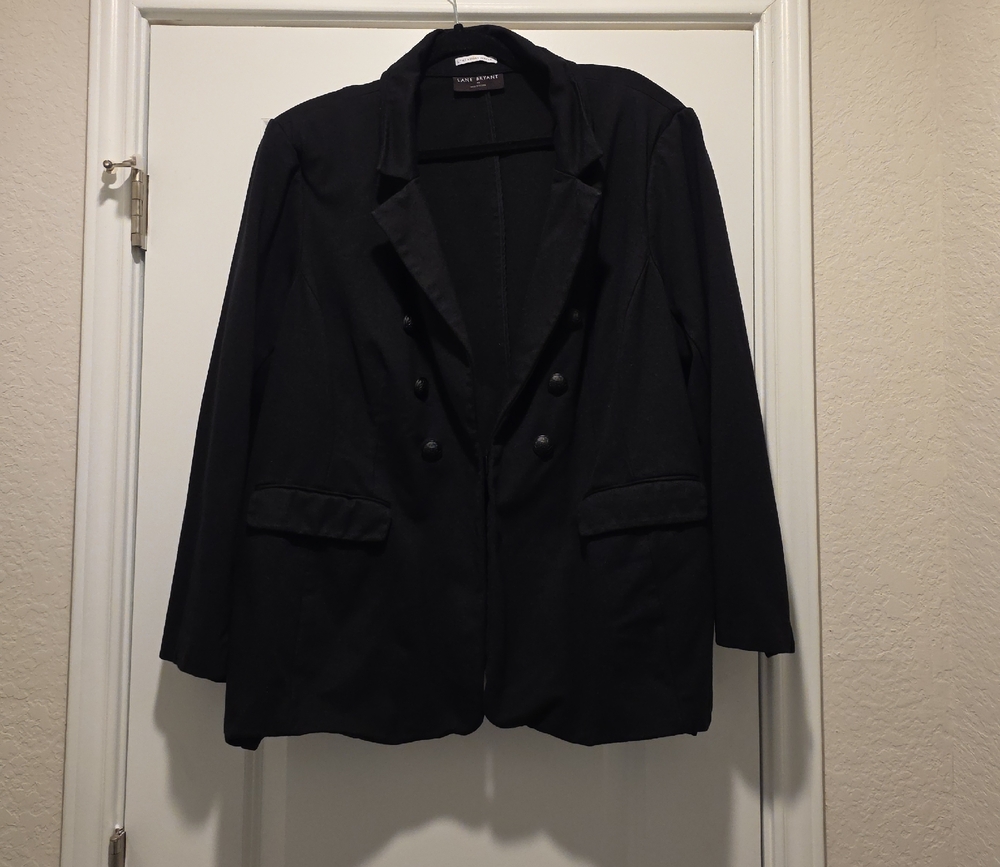 Lane Bryant Black Double-Breasted Blazer